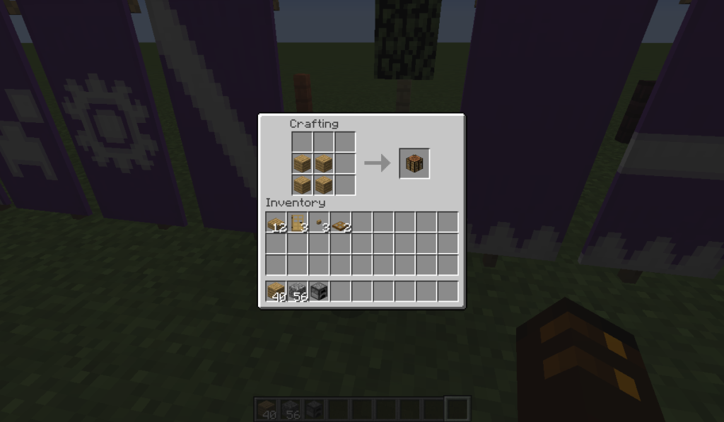 واجهة التصنيع في ماينكرافت